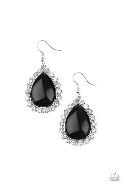 Teardrop Trendsetter - black - Paparazzi earrings