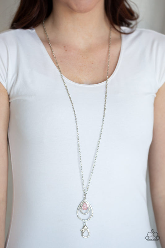 Teardrop Drama LANYARD - pink - Paparazzi necklace
