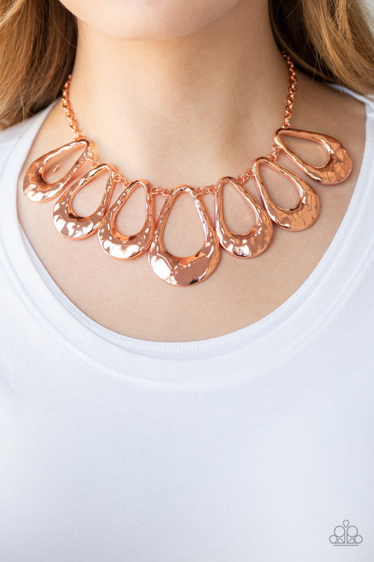 Teardrop Envy-copper-Paparazzi necklace