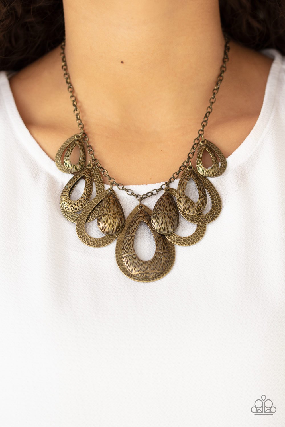Teardrop Tempest-brass-Paparazzi necklace