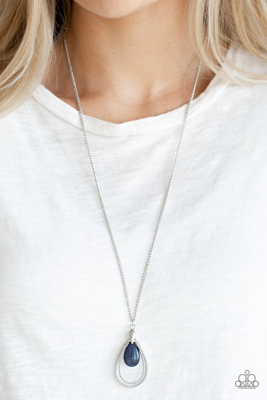 Teardrop Tranquility-blue-Paparazzi necklace