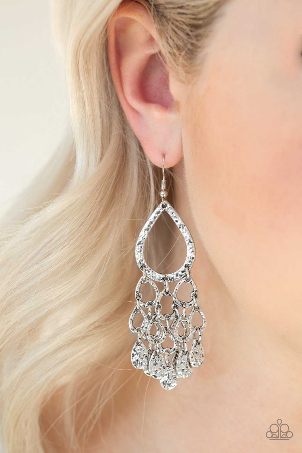 Teardrop Trinket-silver-Paparazzi earrings