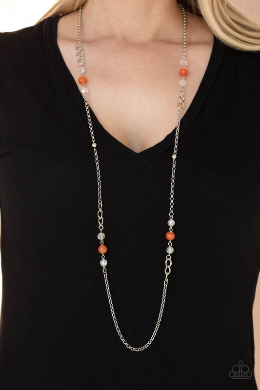 Teasingly Trendy - orange - Paparazzi necklace