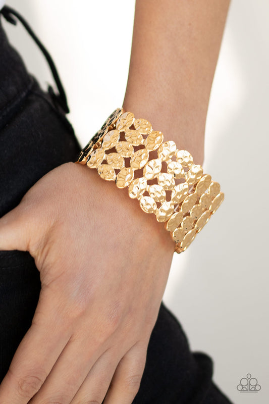 Tectonic Texture - gold - Paparazzi bracelet