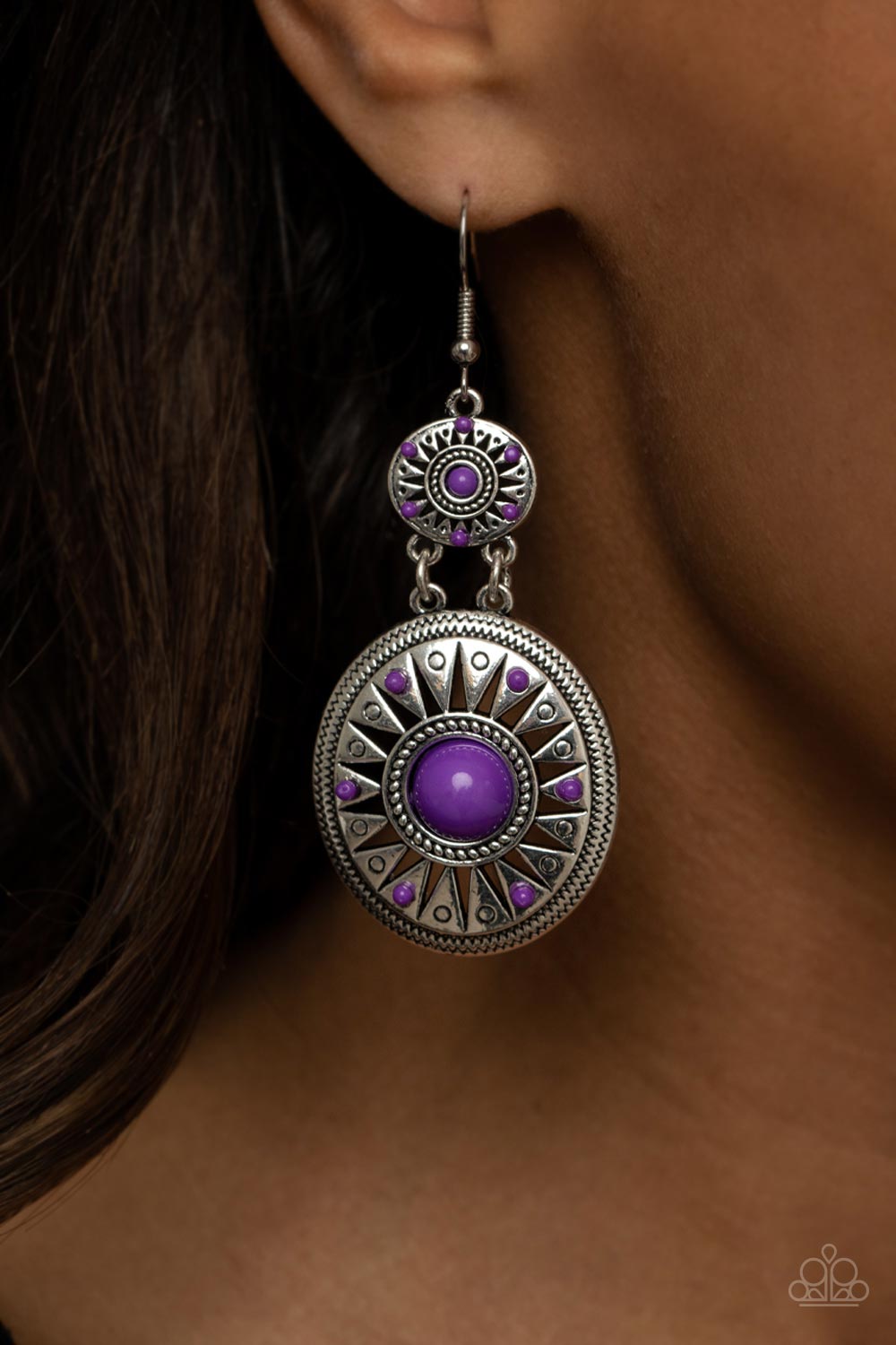 Temple of The Sun - purple - Paparazzi earrings