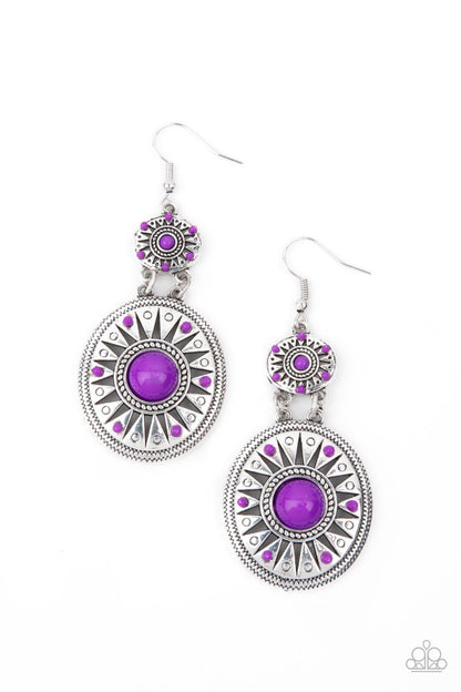 Temple of The Sun - purple - Paparazzi earrings