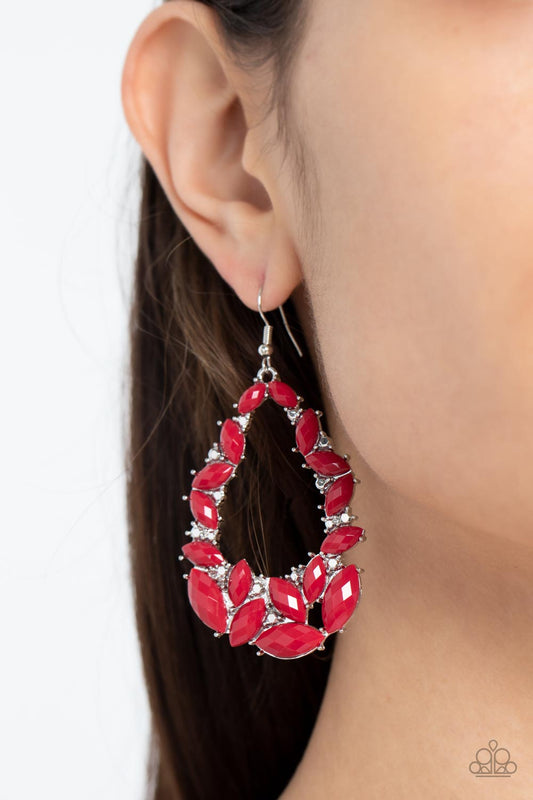 Tenacious Treasure - red - Paparazzi earrings