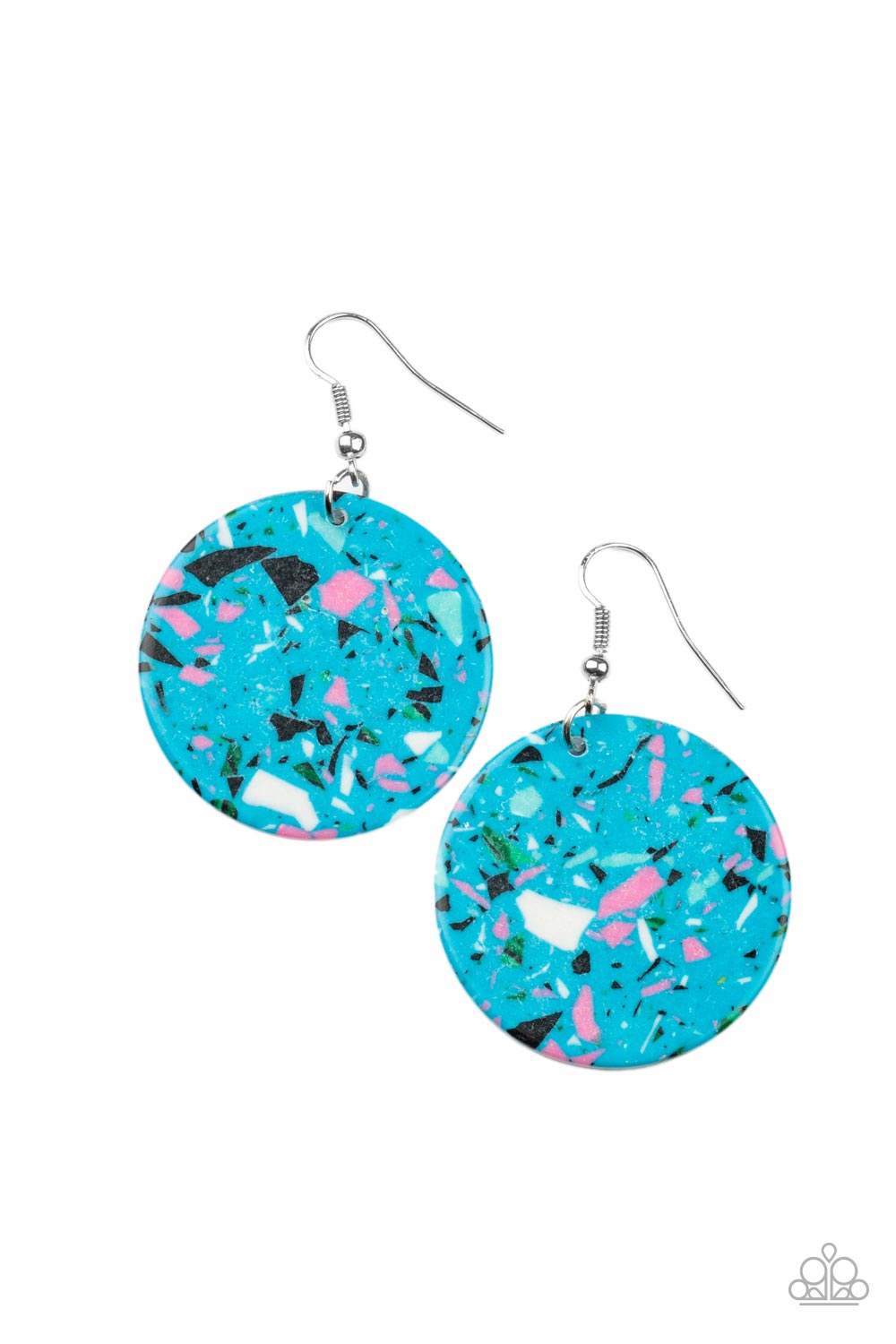 Tenaciously Terrazzo - blue - Paparazzi earrings