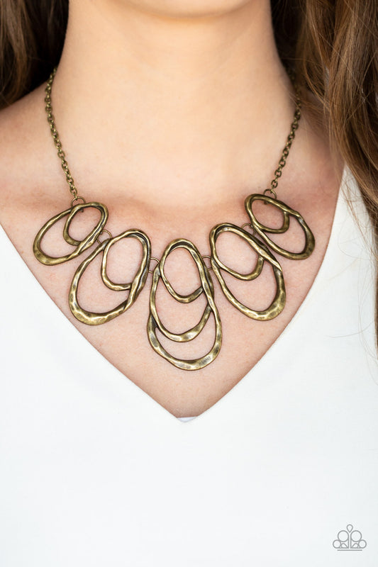 Terra Storm - brass - Paparazzi necklace