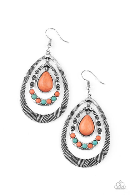 Terra Teardrops - orange - Paparazzi earrings