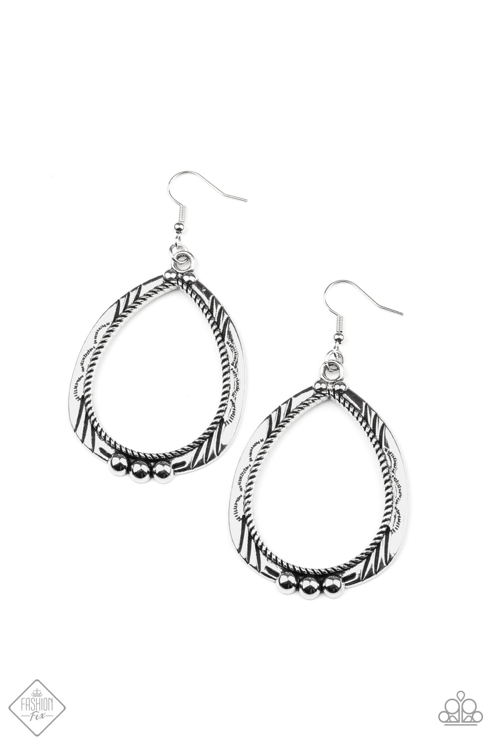 Terra Topography - silver - Paparazzi earrings