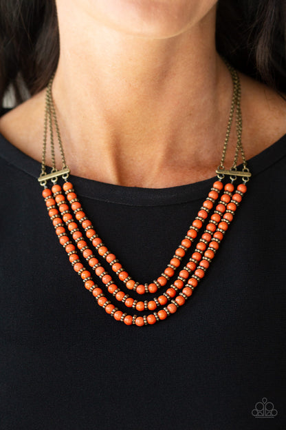 Terra Trails - orange - Paparazzi necklace