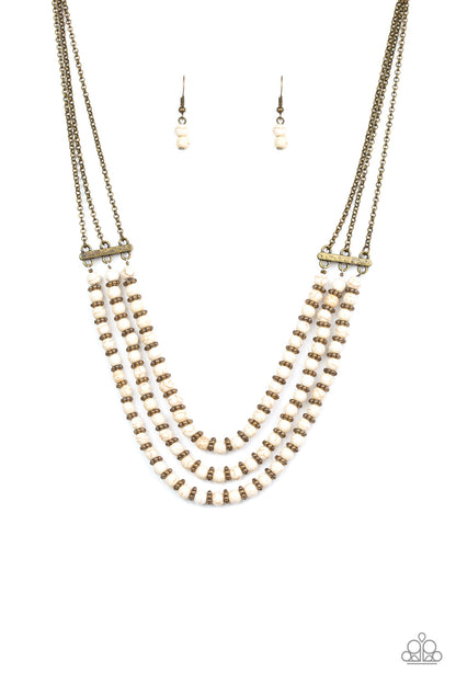 Terra Trails - white - Paparazzi necklace
