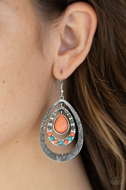 Terra Teardrops-orange-Paparazzi earrings
