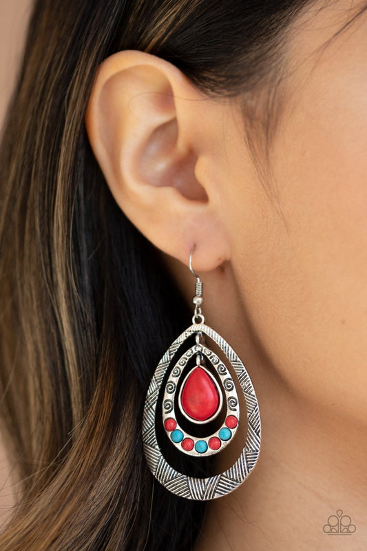 Terra Teardrops-red-Paparazzi earrings