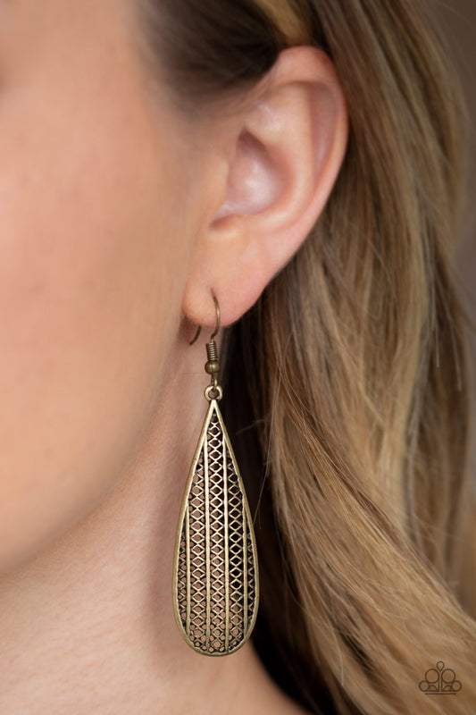 Terra Tears-brass-Paparazzi earrings
