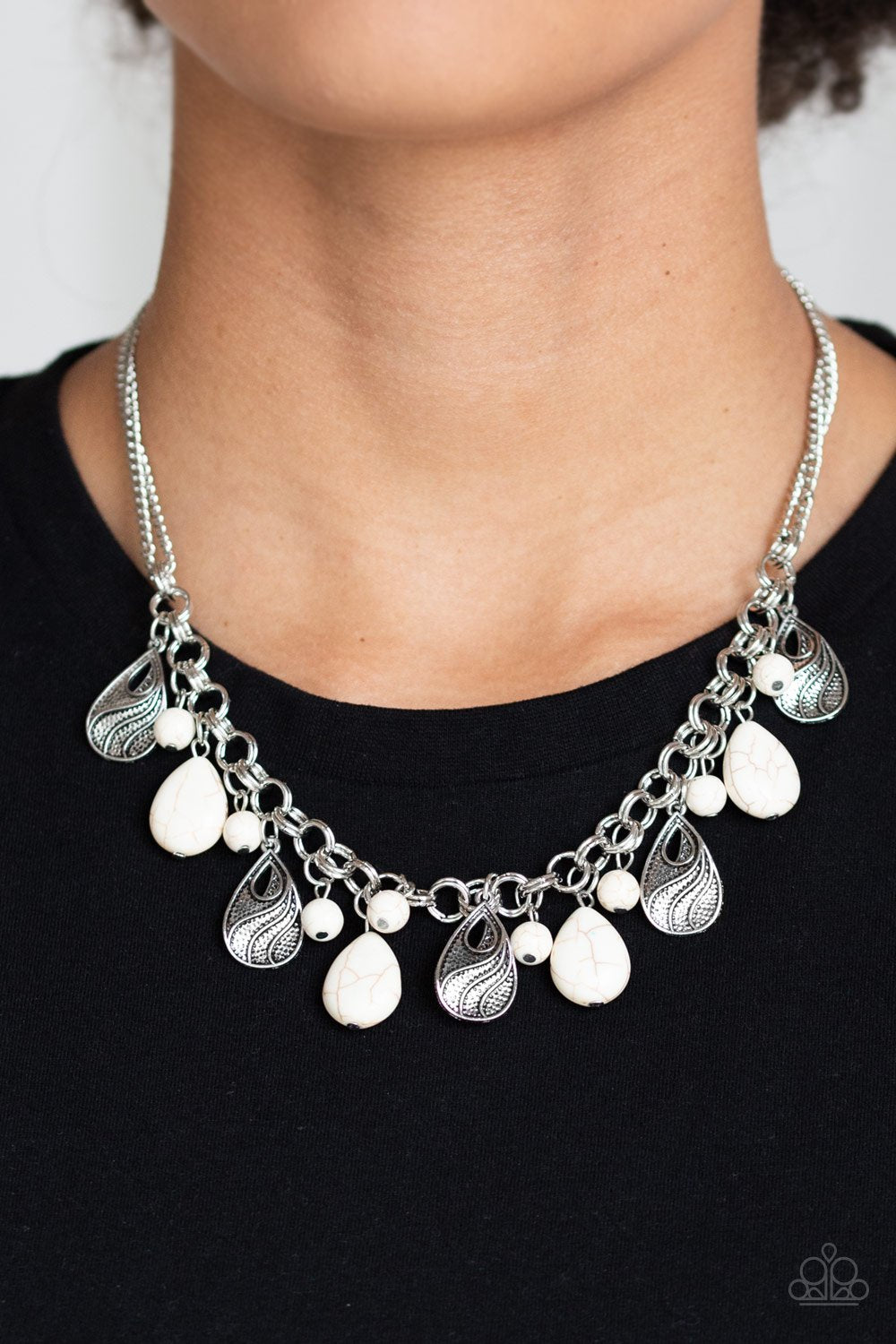 Terra Tranquility-white-Paparazzi necklace