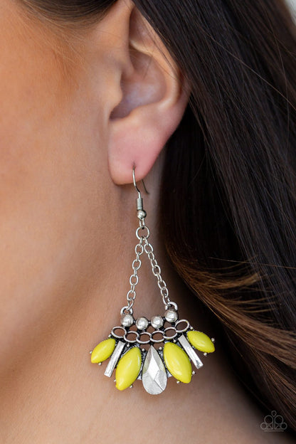 Terra Tribe-yellow-Paparazzi earrings
