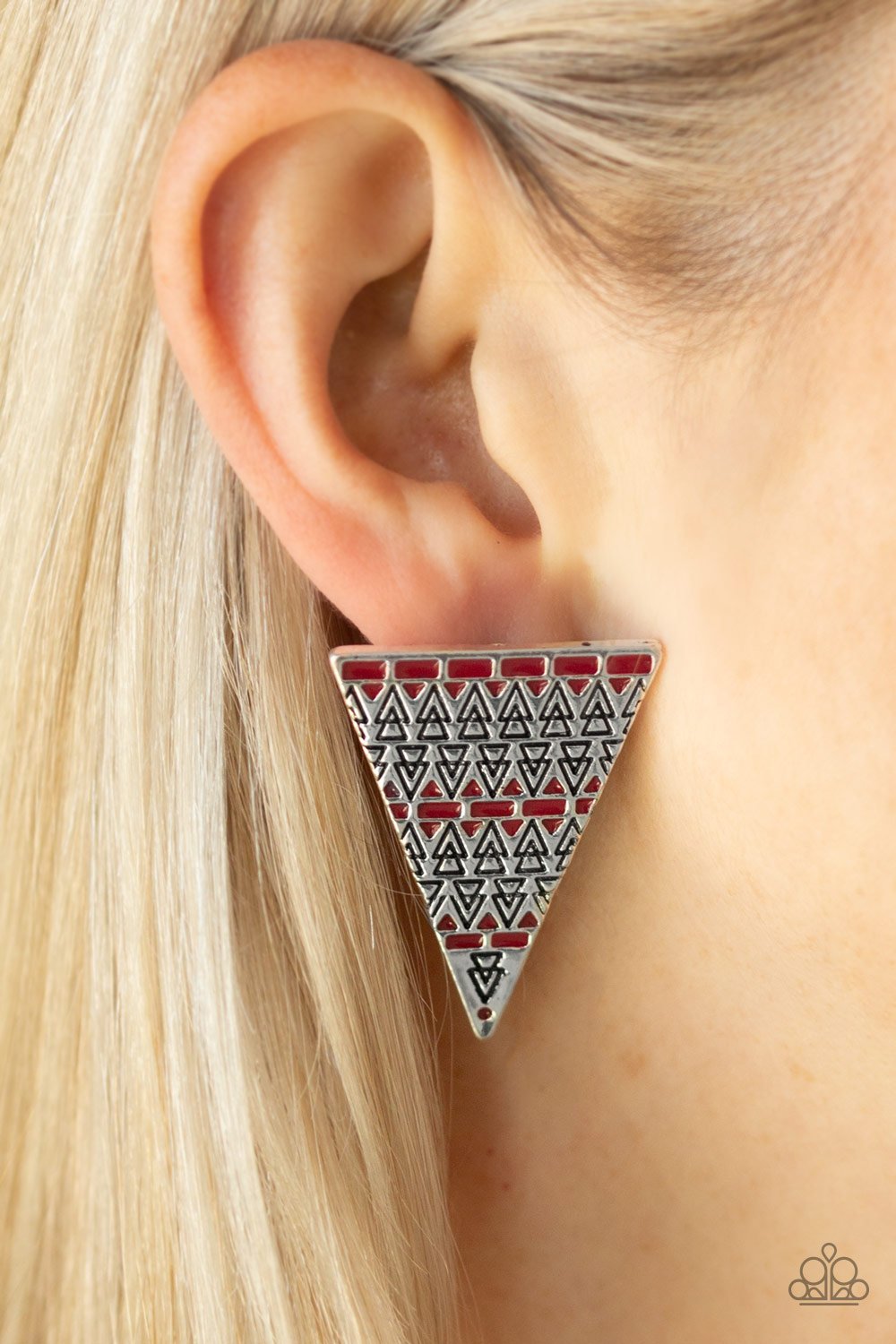 Terra Tricolor-red-Paparazzi earrings