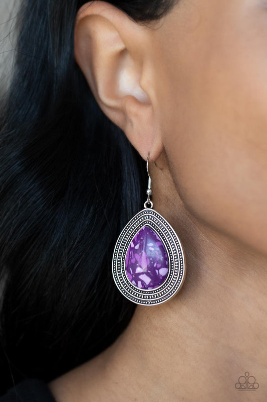 Terrazzo Tundra - purple - Paparazzi earrings