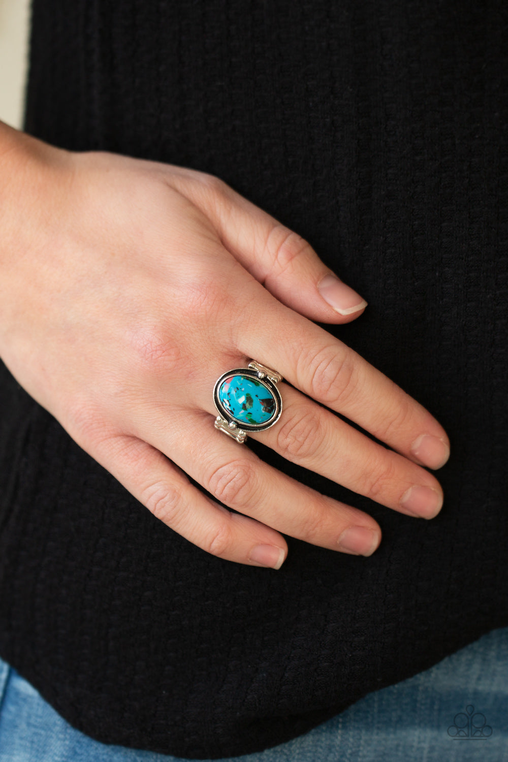 Terrifically Terrazzo - blue - Paparazzi ring