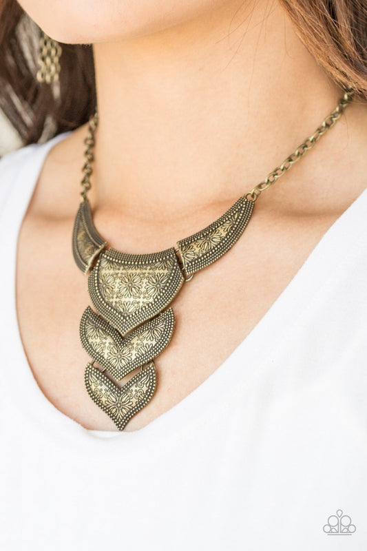 Texas Temptress - brass - Paparazzi necklace