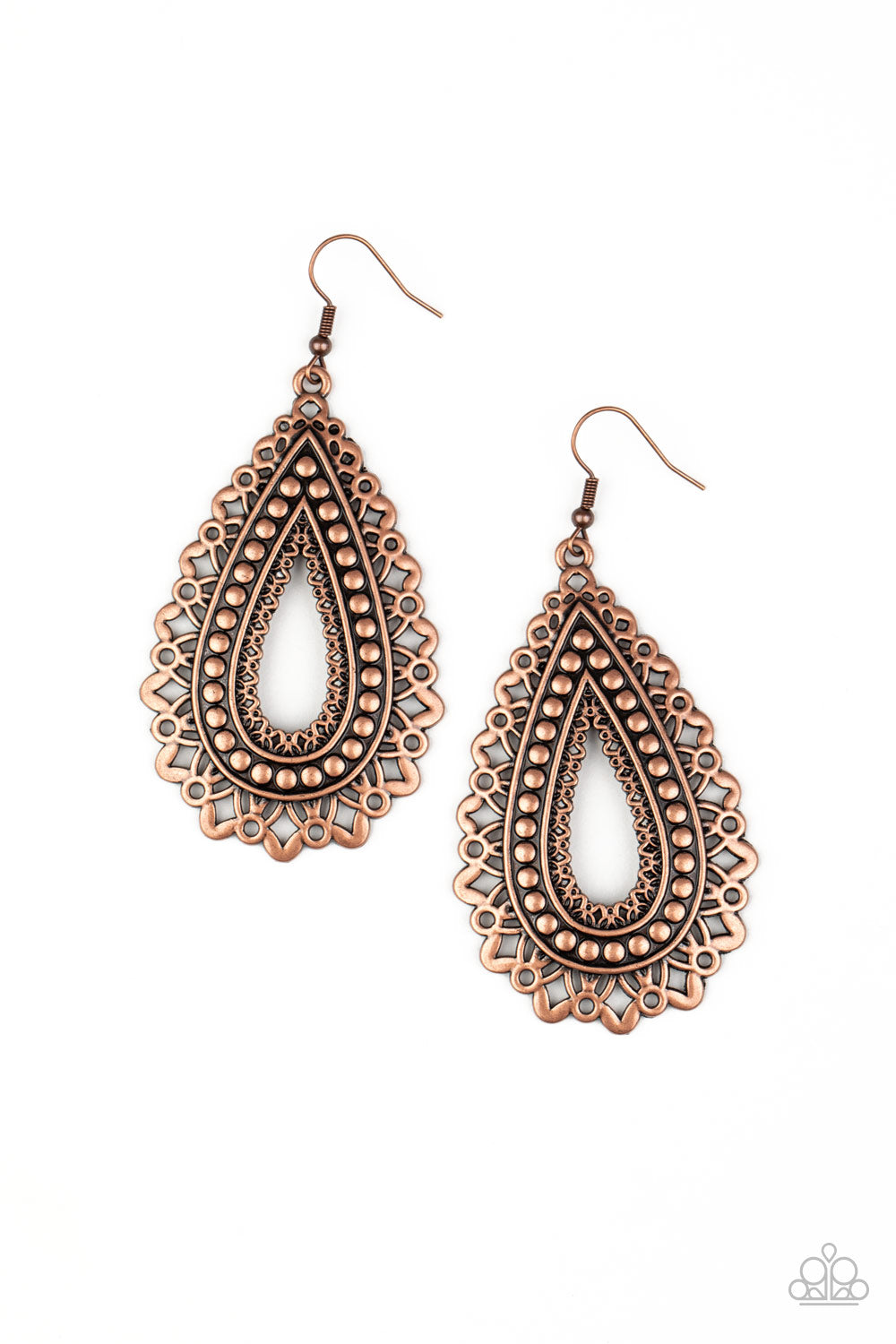 Texture Garden - copper - Paparazzi earrings