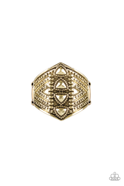 Texture Tracker - brass - Paparazzi ring