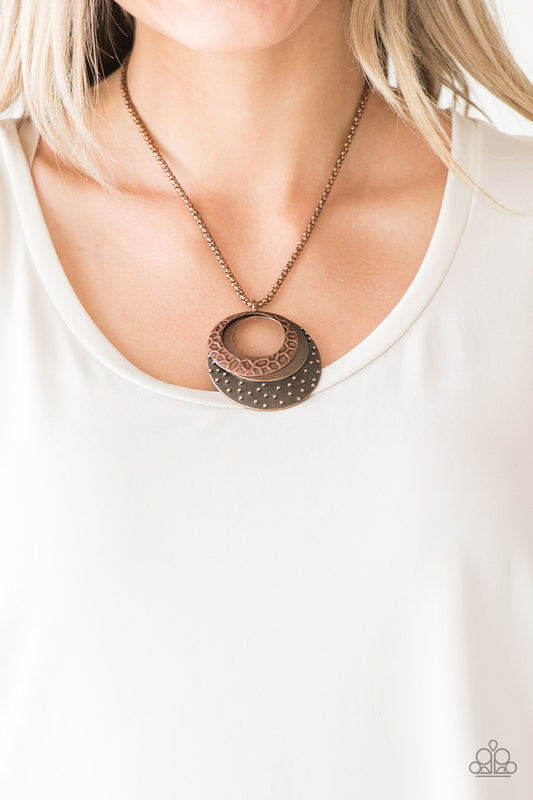 Texture Trio - copper - Paparazzi necklace
