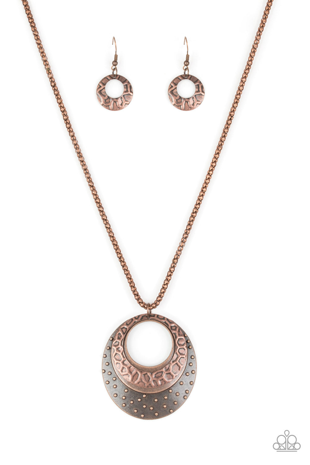 Texture Trio - copper - Paparazzi necklace