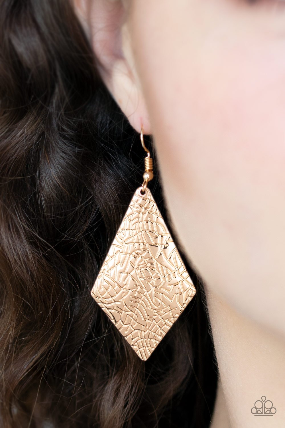 Texture Retreat-gold-Paparazzi earrings