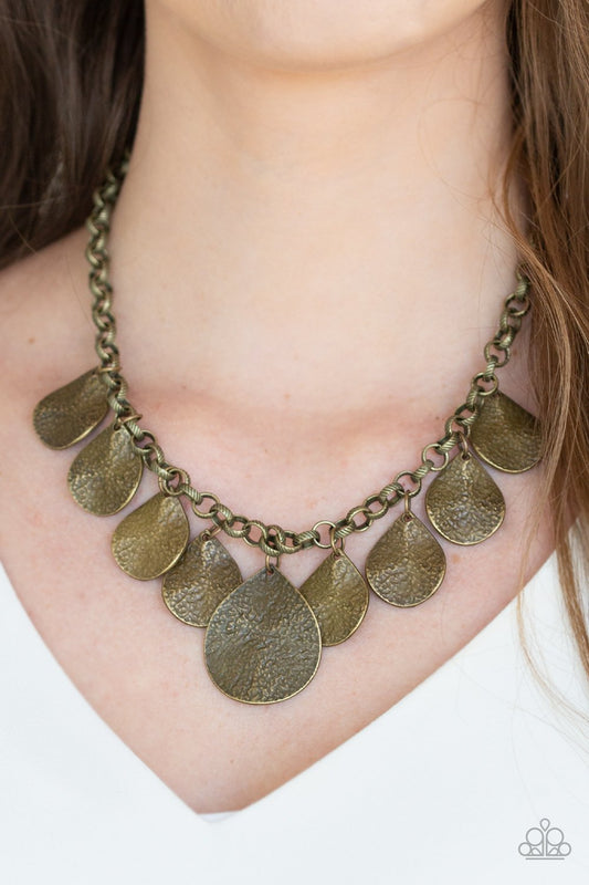 Texture Storm - brass - Paparazzi necklace