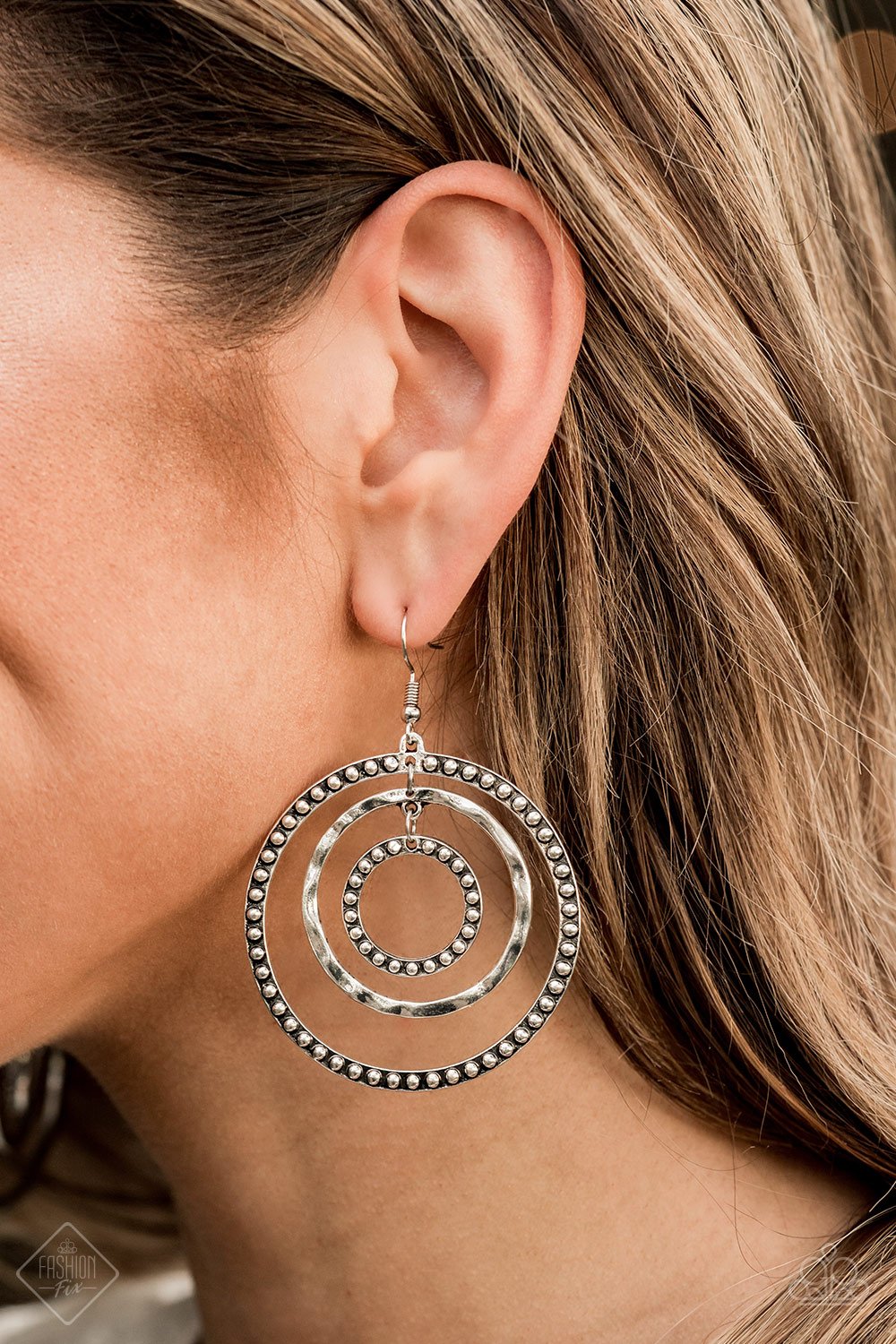 Texture Takeover-silver-Paparazzi earrings