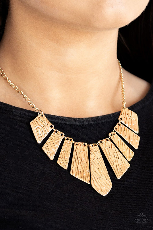 Texture Tigress-gold-Paparazzi necklace