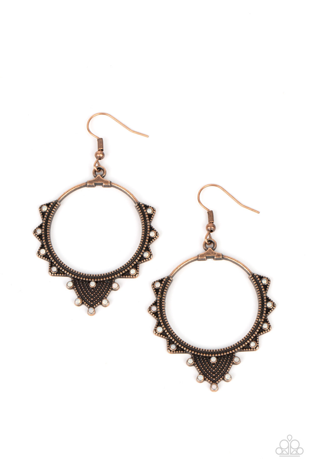 Textured Twinkle - copper - Paparazzi earrings