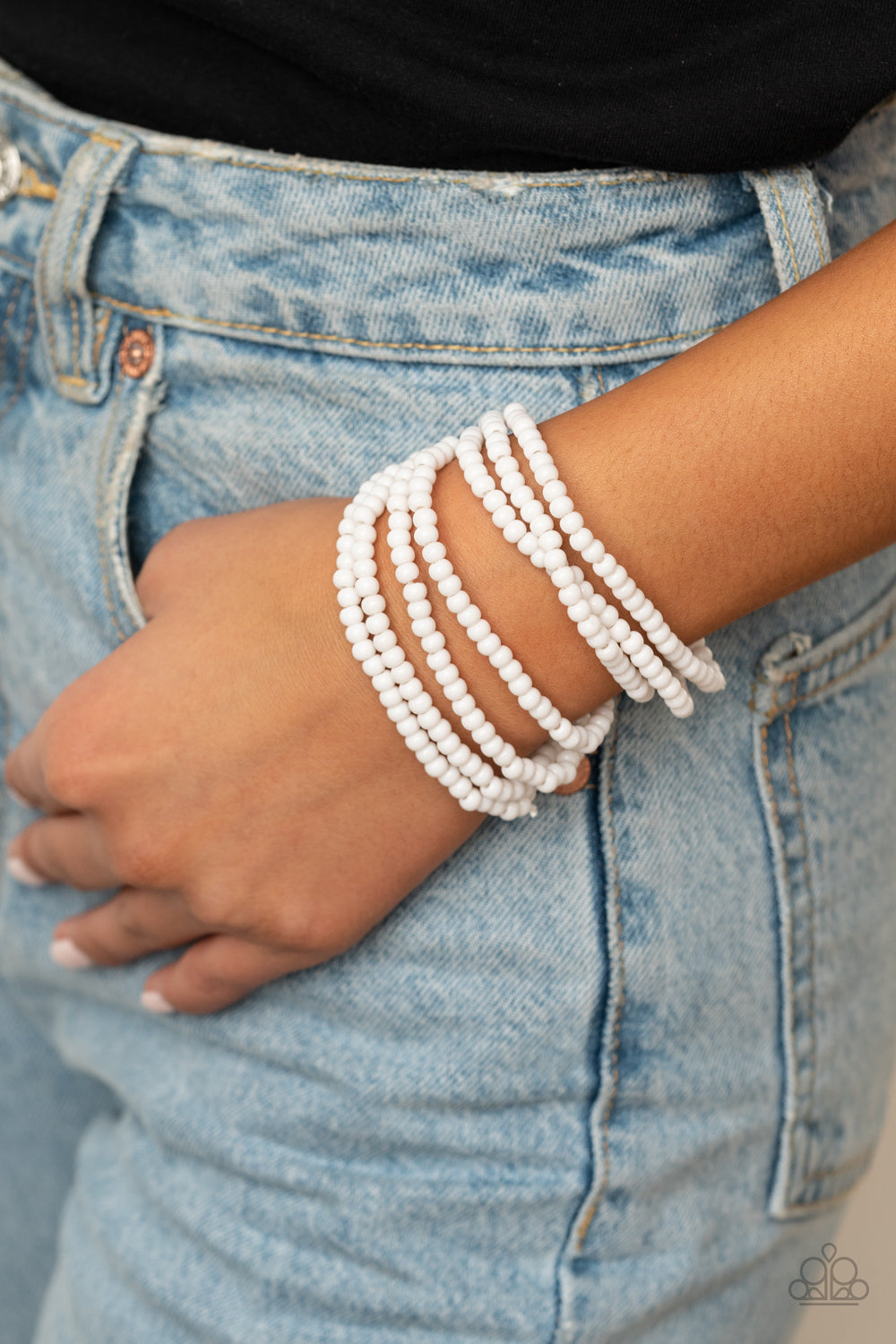 Thank Me LAYER - white - Paparazzi bracelet