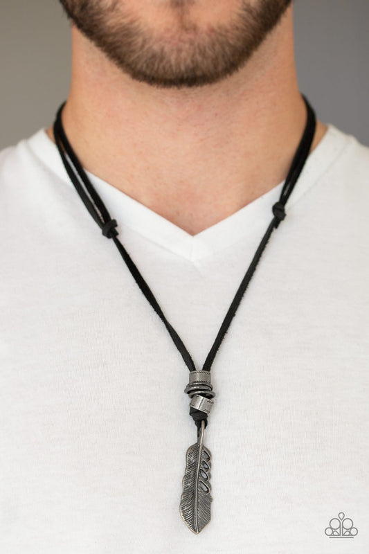 That QUILL Be The Day-black-Paparazzi mens necklace