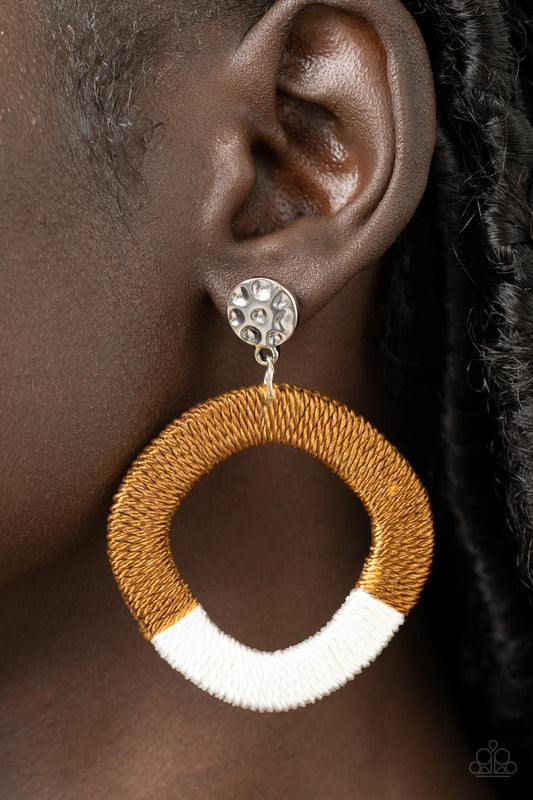 That's a WRAPAROUND - brown - Paparazzi earrings