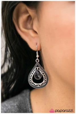 The First Kiss - Silver - Paparazzi earrings