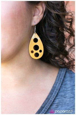 The Hole Picture - yellow - Paparazzi earrings