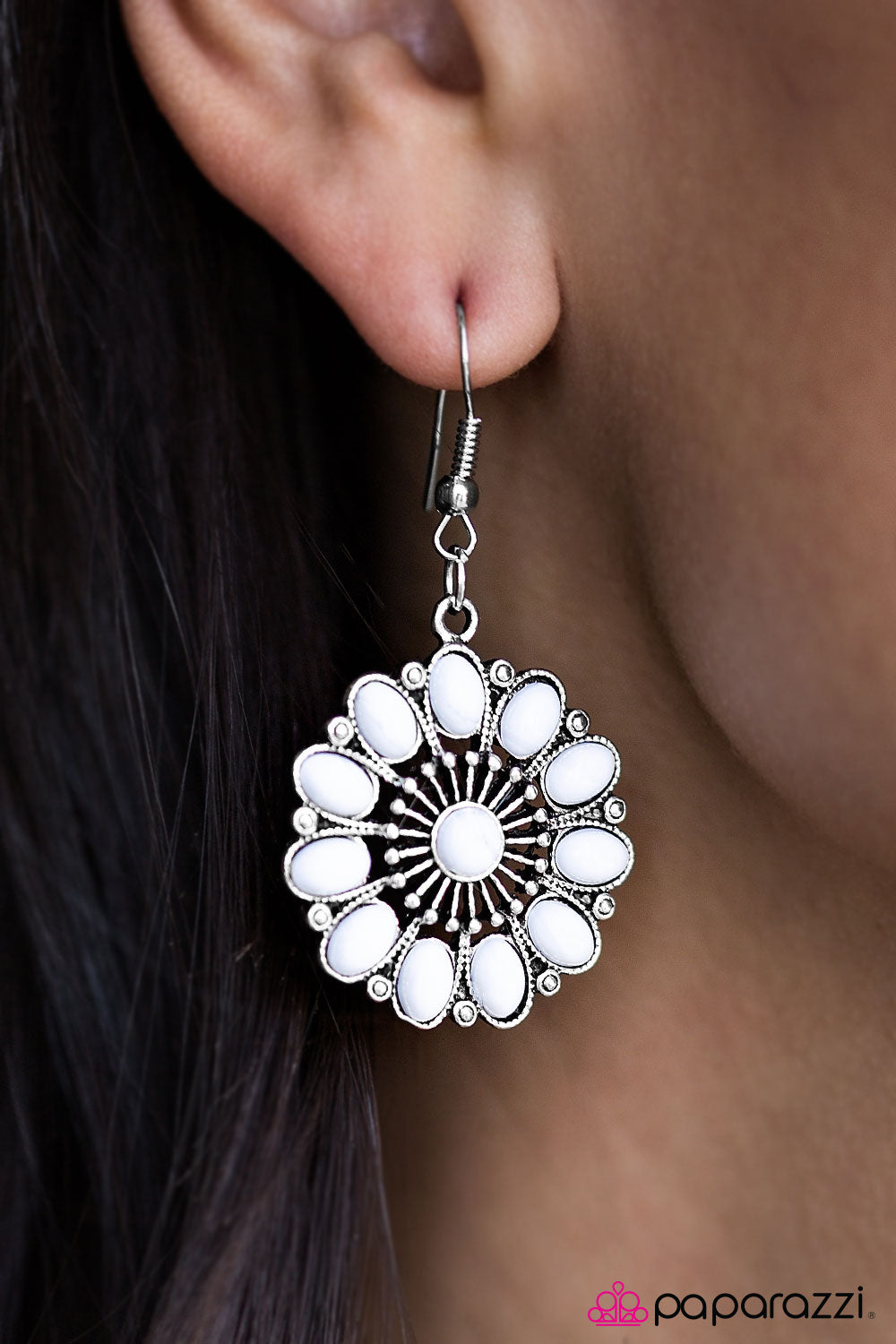 The Lotus Palace - White - Paparazzi earrings