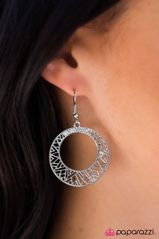 The Rising Sun -Silver - Paparazzi earrings