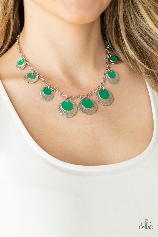 The Cosmos Are Calling - green - Paparazzi necklace