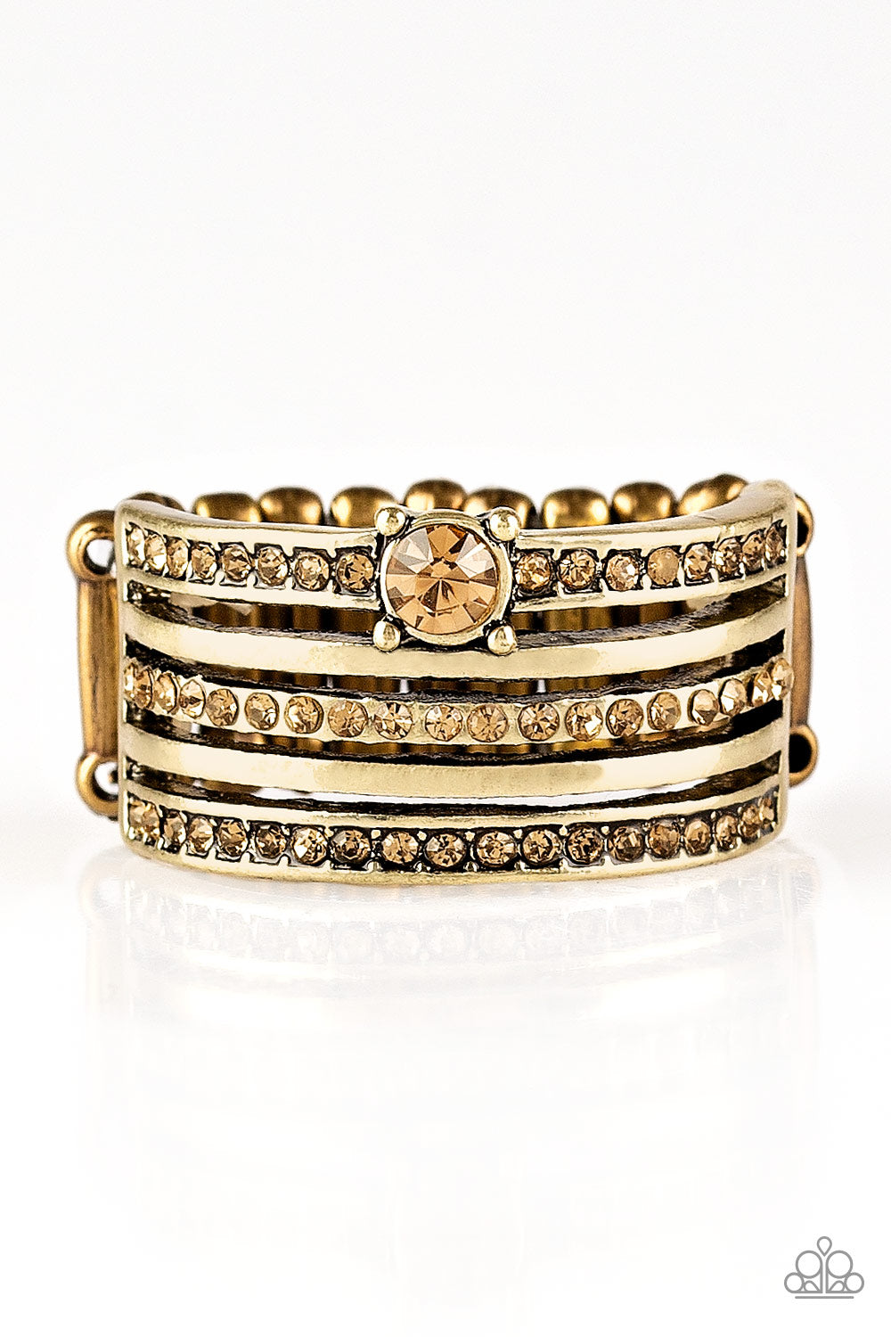 The Dealmaker - brass - Paparazzi ring