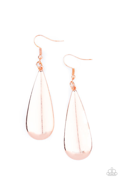 The Drop Off - copper - Paparazzi earrings