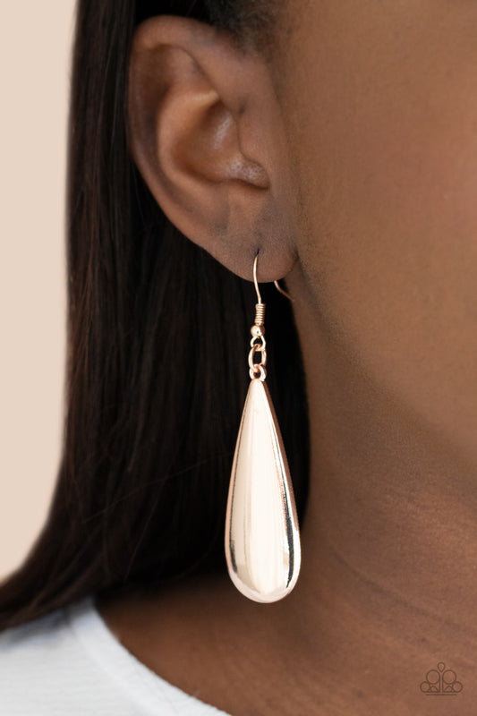 The Drop Off - rose gold - Paparazzi earrings