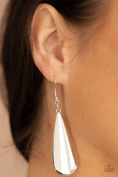 The Drop Off - silver - Paparazzi earrings