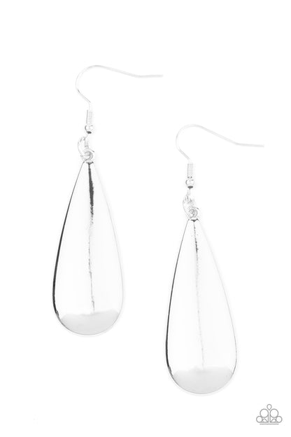 The Drop Off - silver - Paparazzi earrings