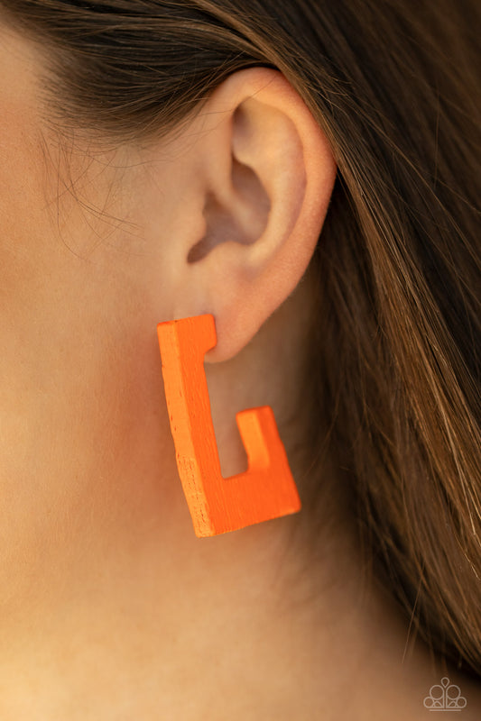 The Girl Next OUTDOOR - orange - Paparazzi earrings