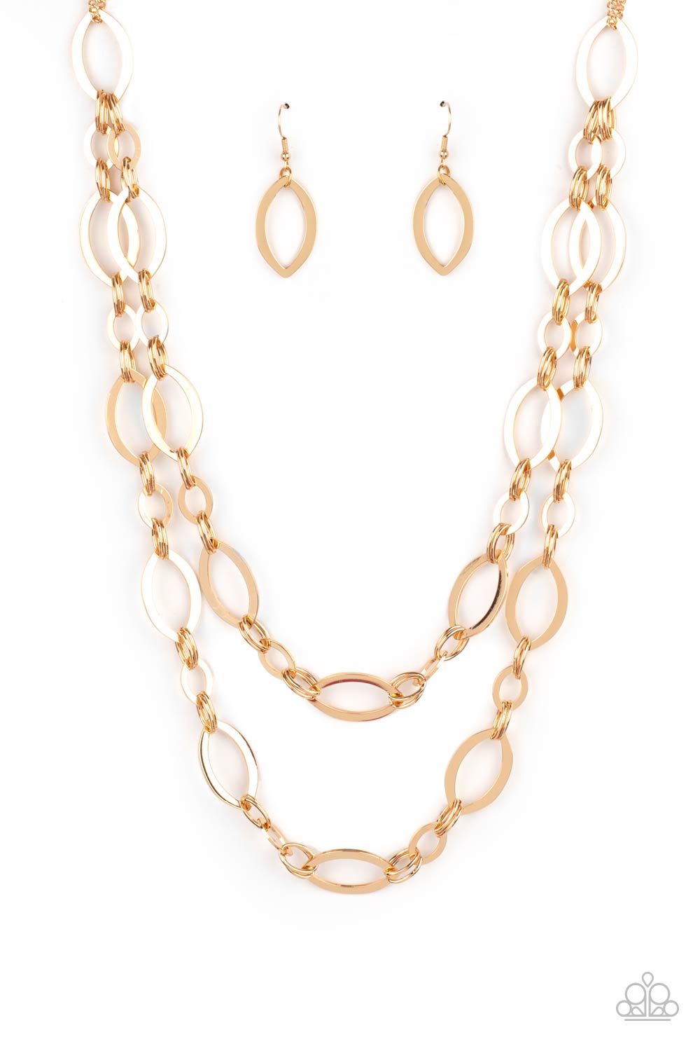 The OVAL-achiever - gold - Paparazzi necklace